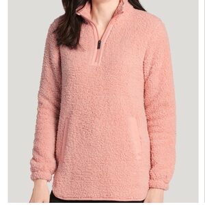 Jockey sherpa  pull over jacket peach pink